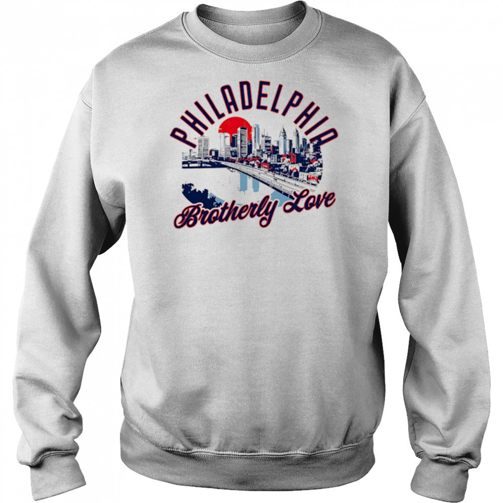 Philadelphia Brotherly Love Skyline Sunset shirt Hoodie