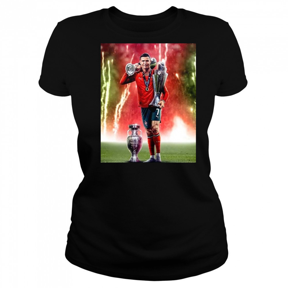 Portugal Win Nations League 2025 In Germany After Ronaldo 3 Trophies Shirt Women's T-shirt