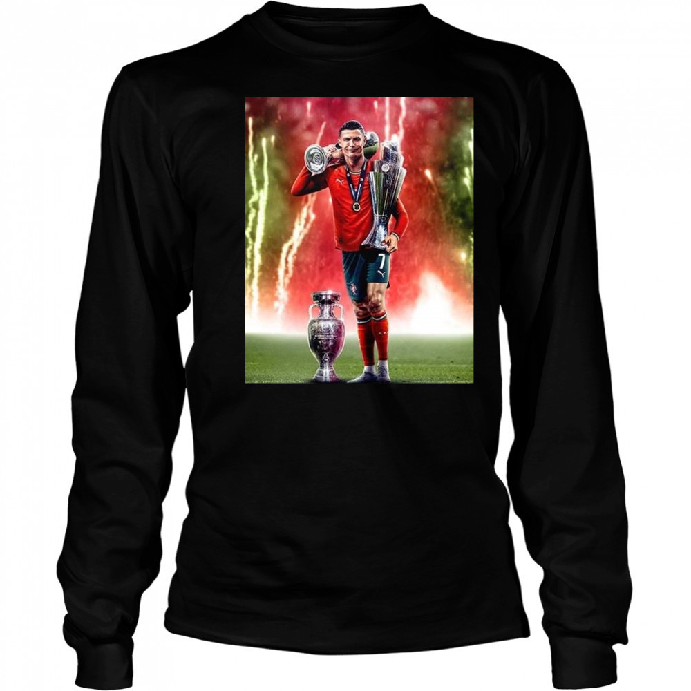 Portugal Win Nations League 2025 In Germany After Ronaldo 3 Trophies Shirt Long Sleeved
