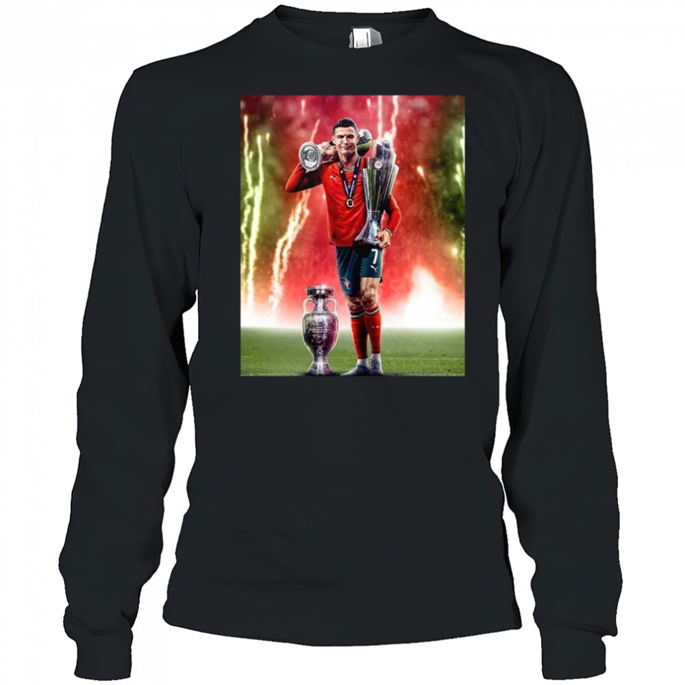Portugal Win Nations League 2025 In Germany After Ronaldo 3 Trophies Shirt Long Sleeved