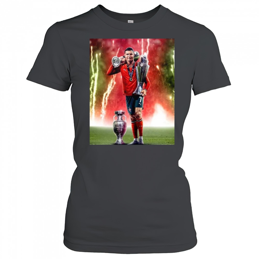 Portugal Win Nations League 2025 In Germany After Ronaldo 3 Trophies Shirt Women's T-shirt