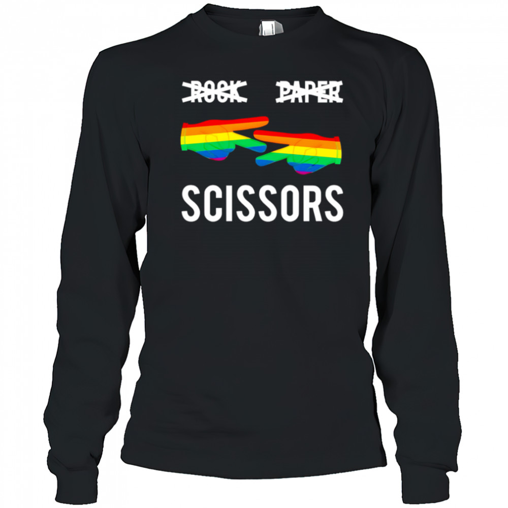 Rock Paper Scissors pride shirt Long Sleeved