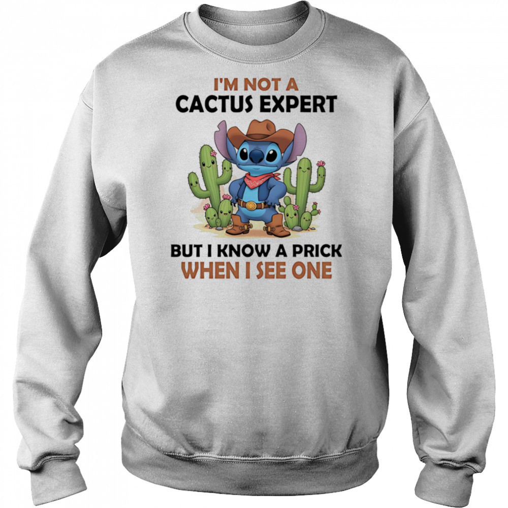 Stitch cowboy I’m not a cactus expert but I know a prick when I see one shirt Hoodie