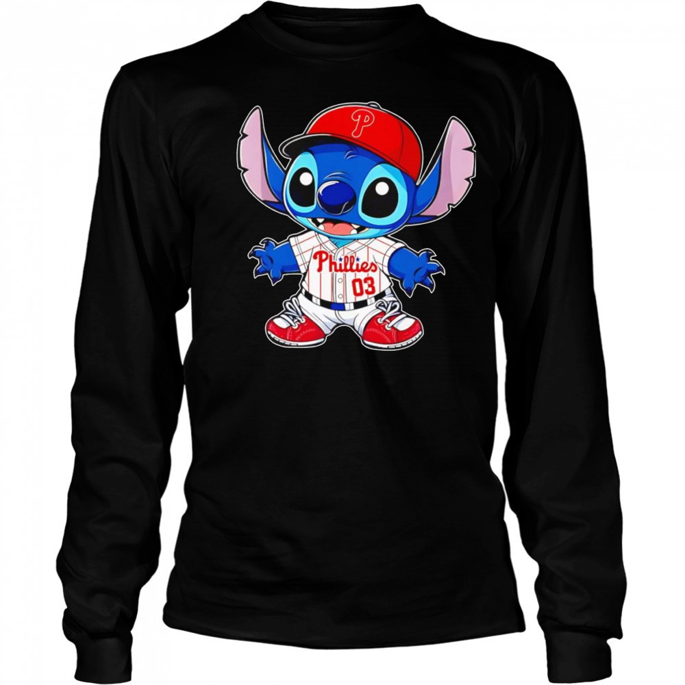 Stitch Philadelphia Phillies baseball shirt Long Sleeved