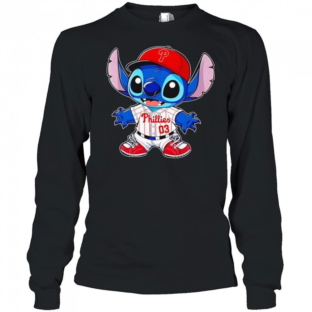 Stitch Philadelphia Phillies baseball shirt Long Sleeved