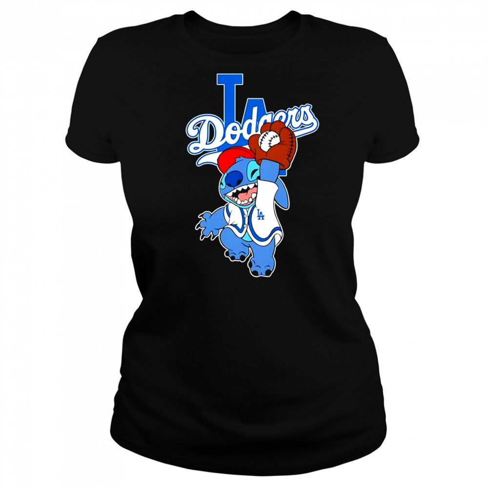 Stitch play baseball Los Angeles Dodgers shirt Women's T-shirt