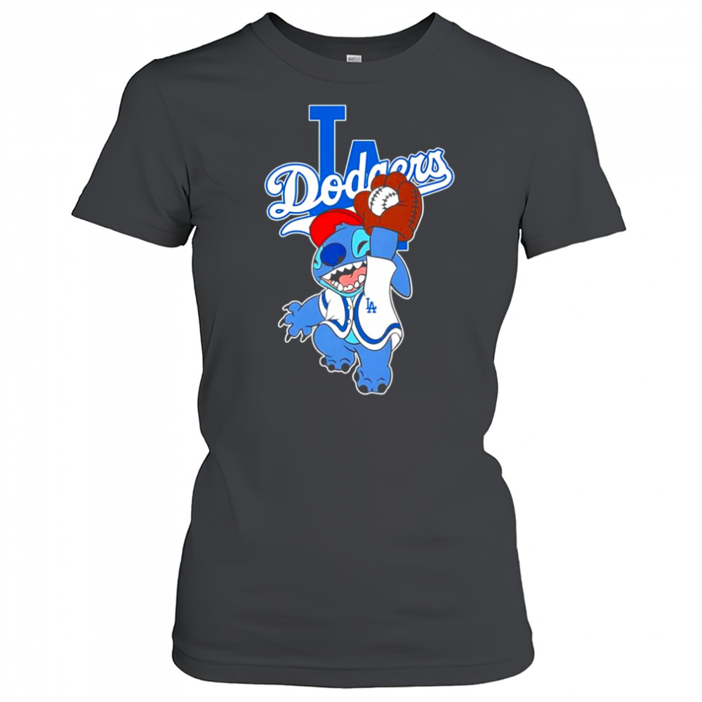 Stitch play baseball Los Angeles Dodgers shirt Women's T-shirt