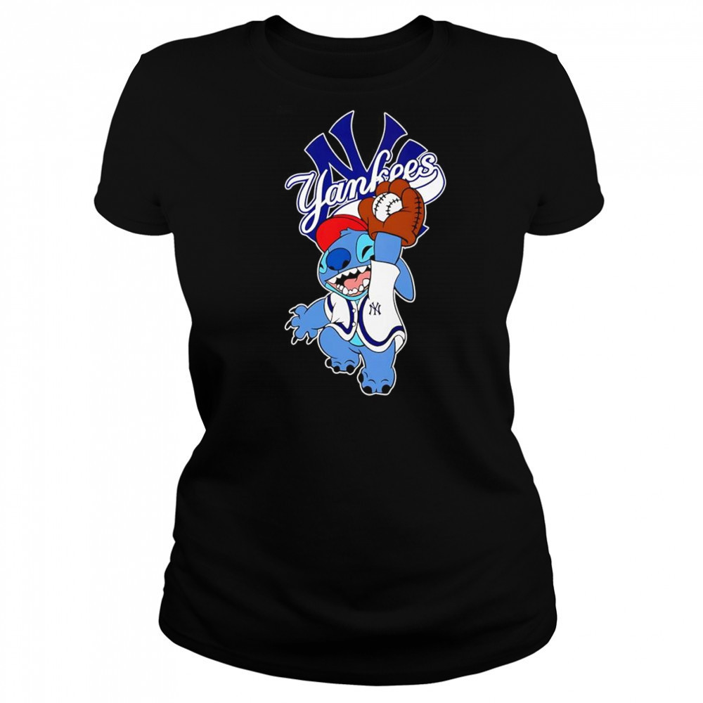 Stitch play baseball New York Yankees shirt Women's T-shirt