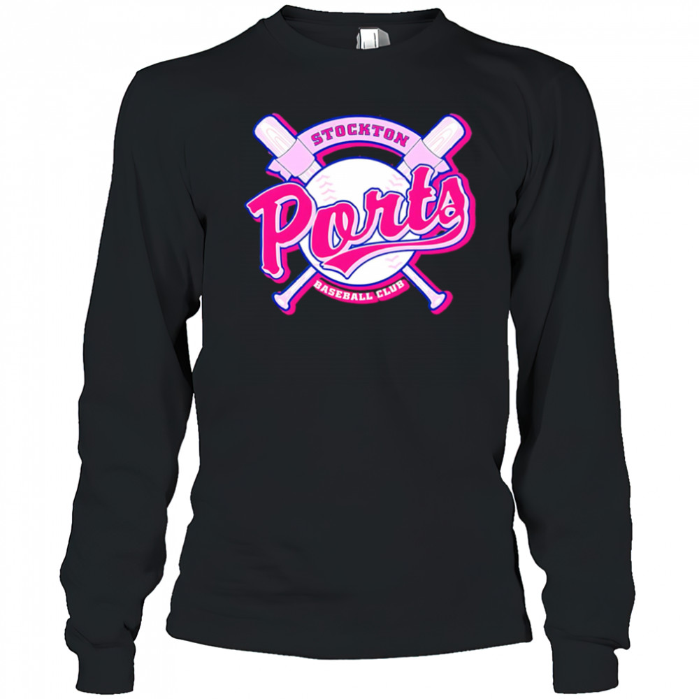 Stockton Ports Baseball Club x Pink Night 2025 logo shirt Long Sleeved