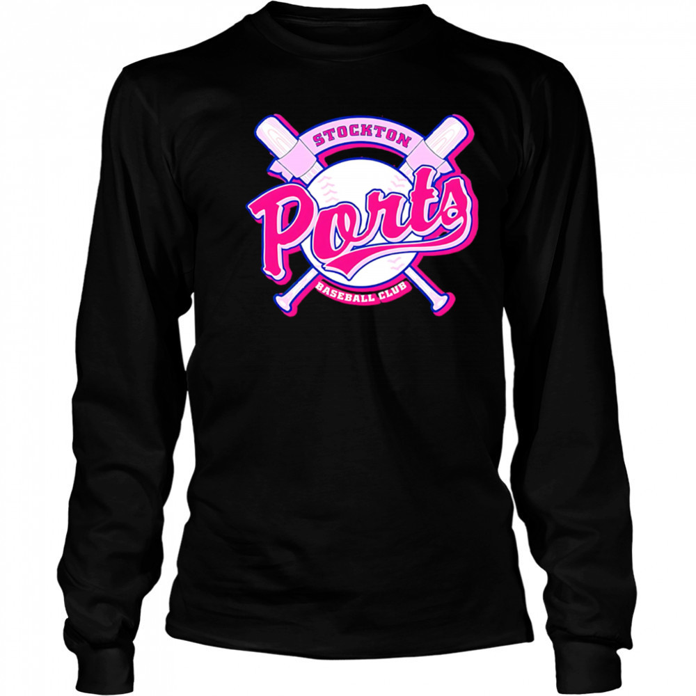 Stockton Ports Baseball Club x Pink Night 2025 logo shirt Long Sleeved