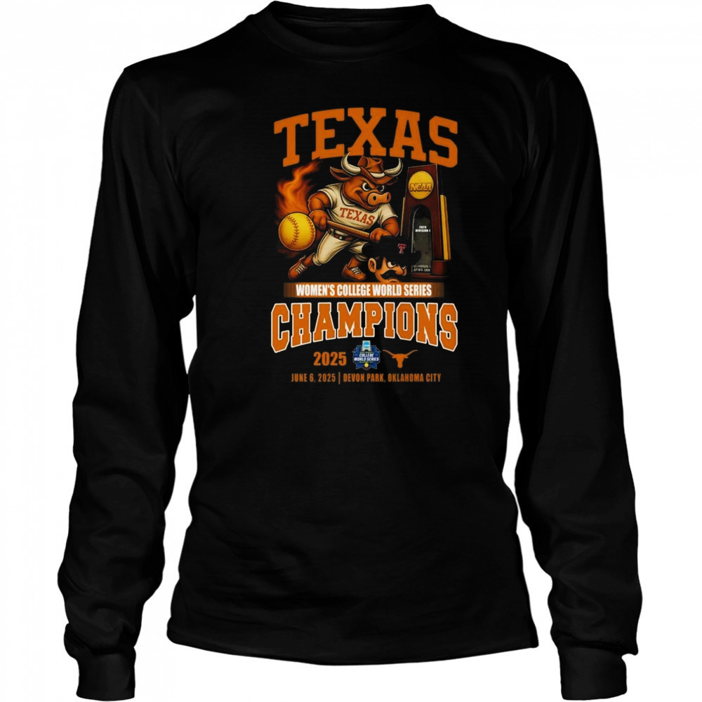 Texas Longhorns Women’s College World Series Champions 2025 Mascot NCAA Shirt Long Sleeved