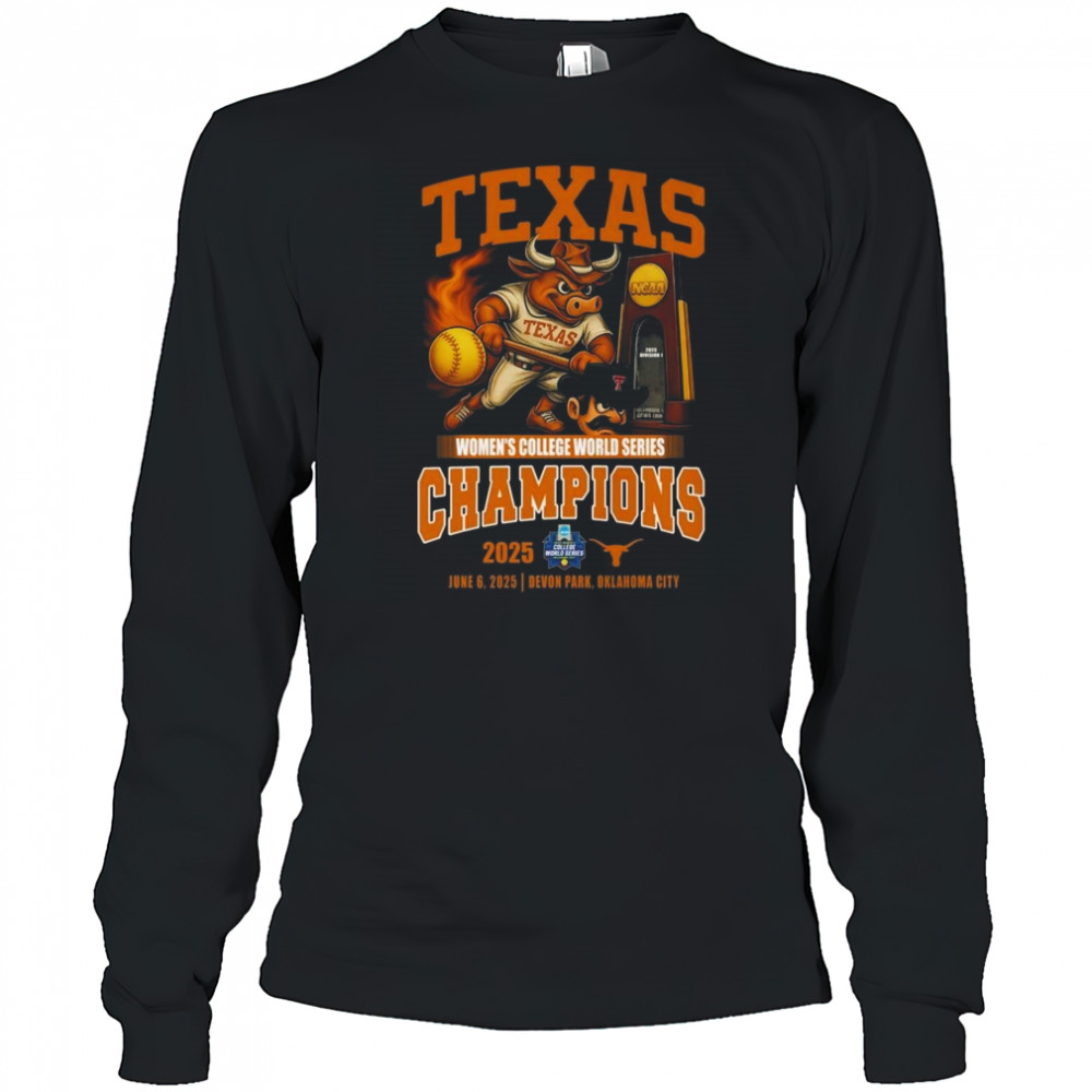 Texas Longhorns Women’s College World Series Champions 2025 Mascot NCAA Shirt Long Sleeved