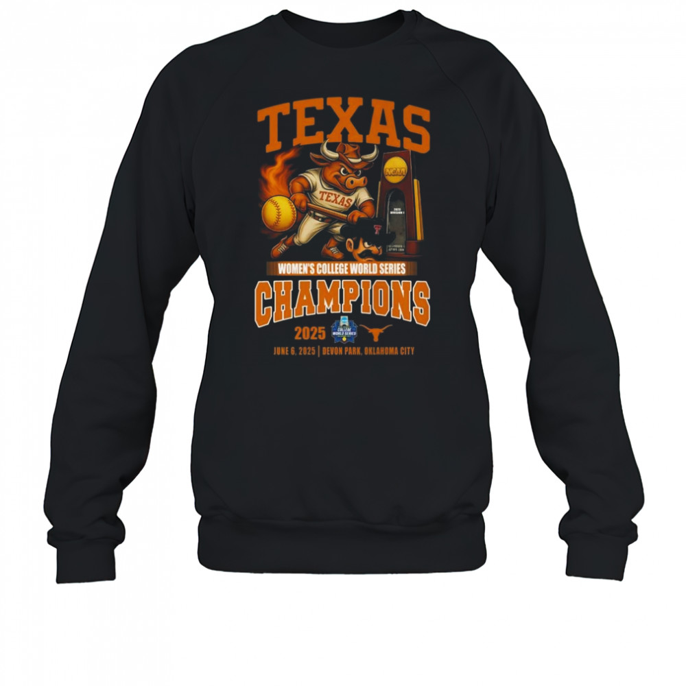 Texas Longhorns Women’s College World Series Champions 2025 Mascot NCAA Shirt Sweatshirt
