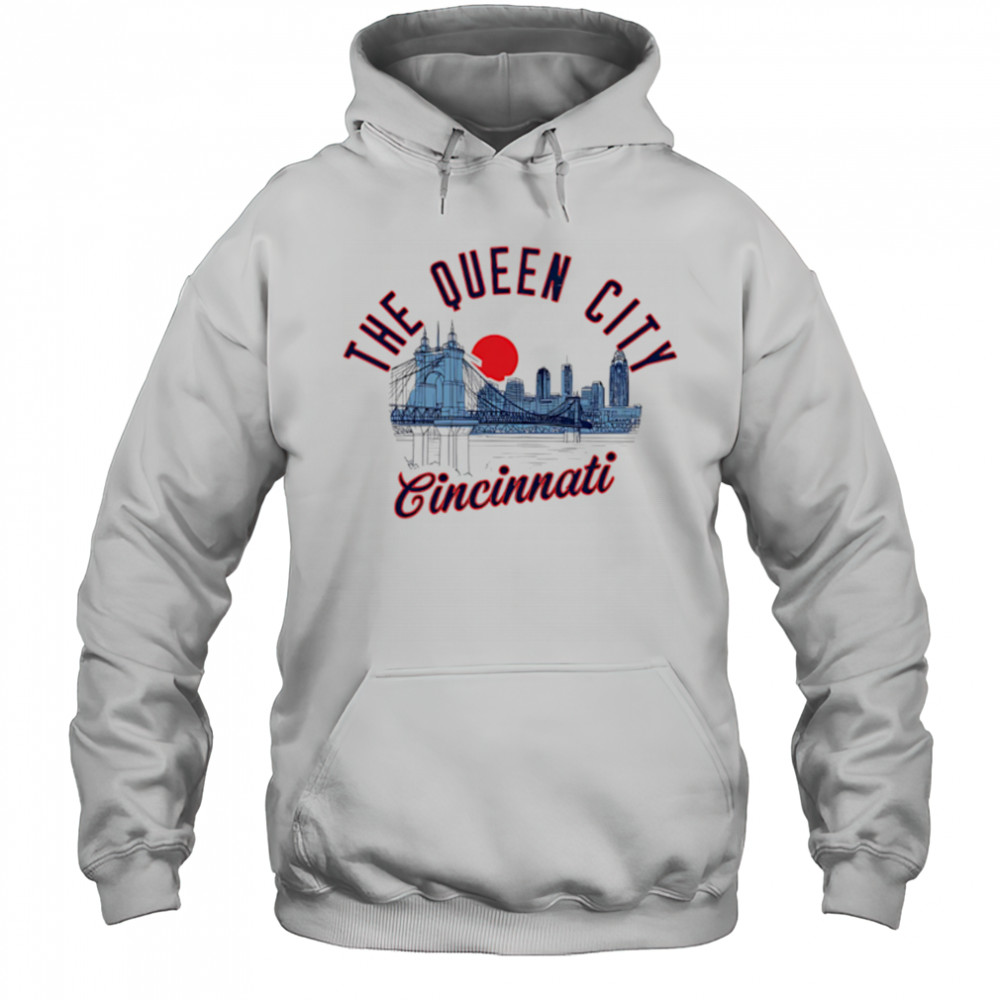 The Queen City Cincinnati Skyline Sunset shirt Hoodie