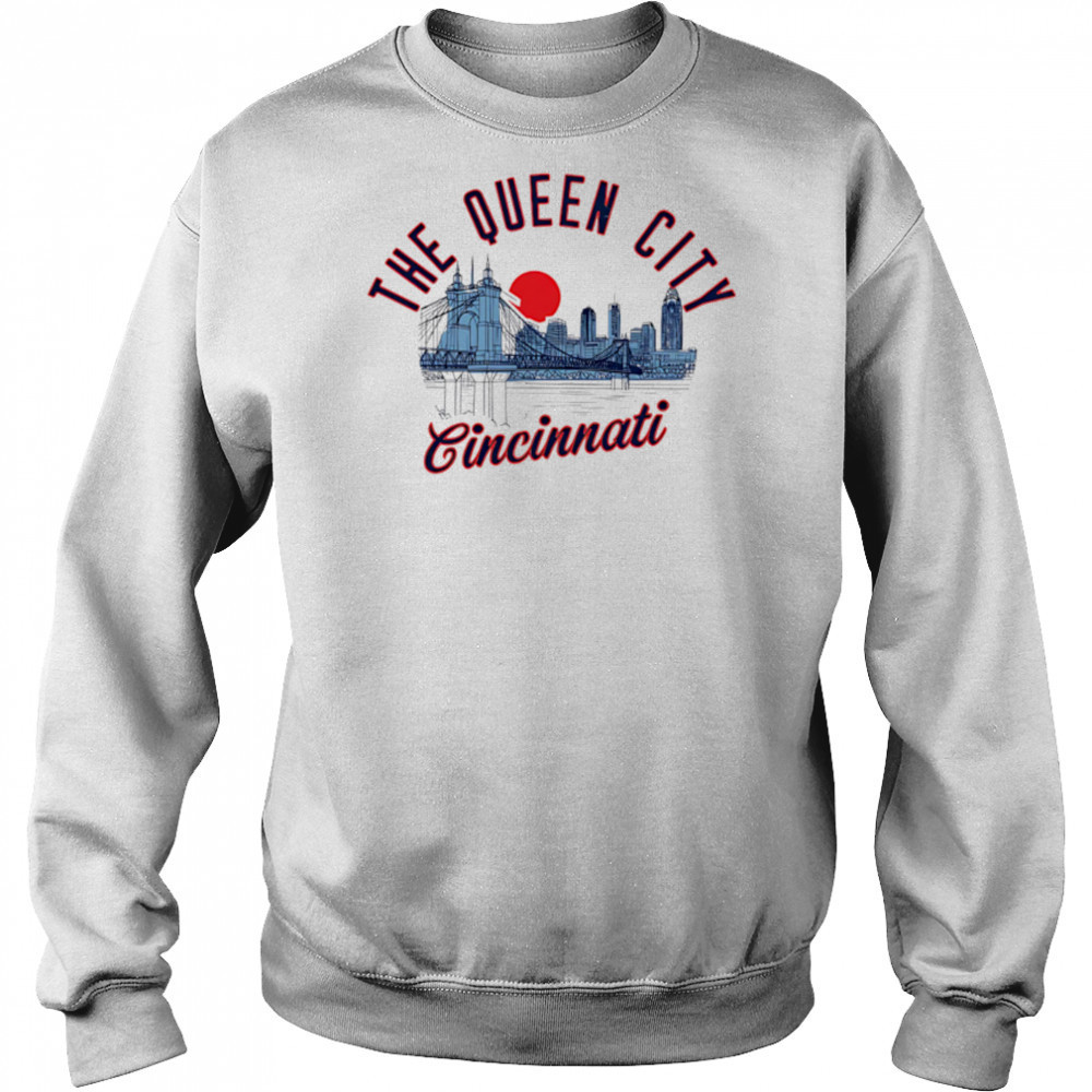 The Queen City Cincinnati Skyline Sunset shirt Hoodie
