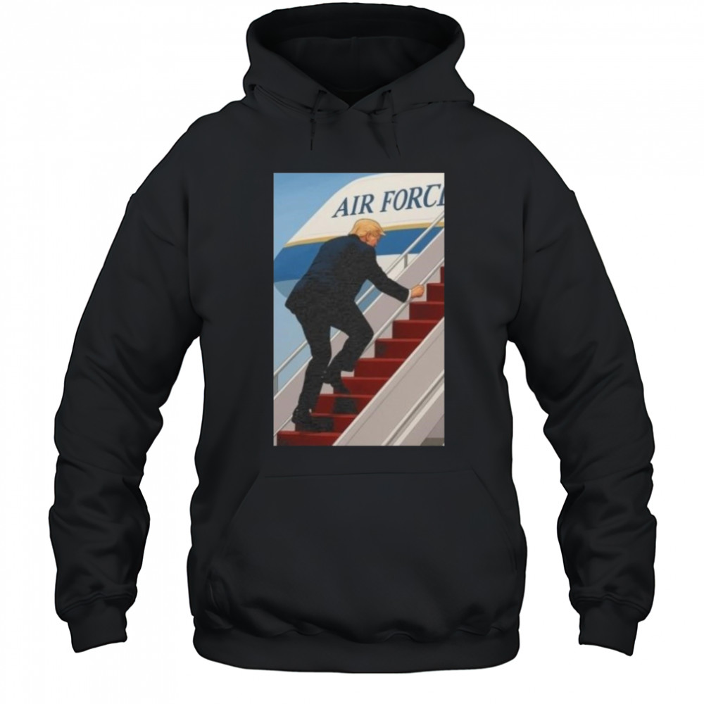 Trump Air Force One Stumble Viral Moment 2025 Shirt Hoodie