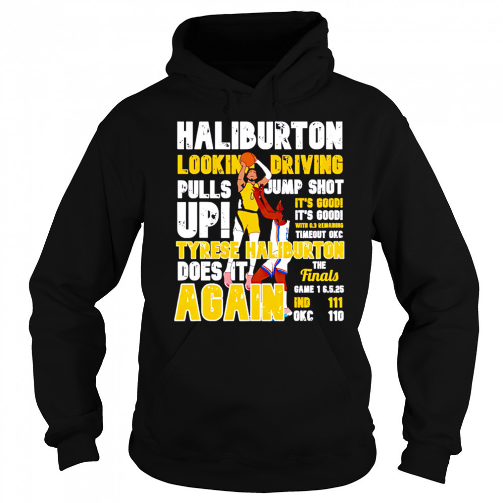 Tyrese Haliburton looking driving punks jump shot up shirt Sweatshirt