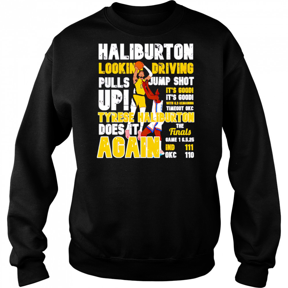 Tyrese Haliburton looking driving punks jump shot up shirt Hoodie
