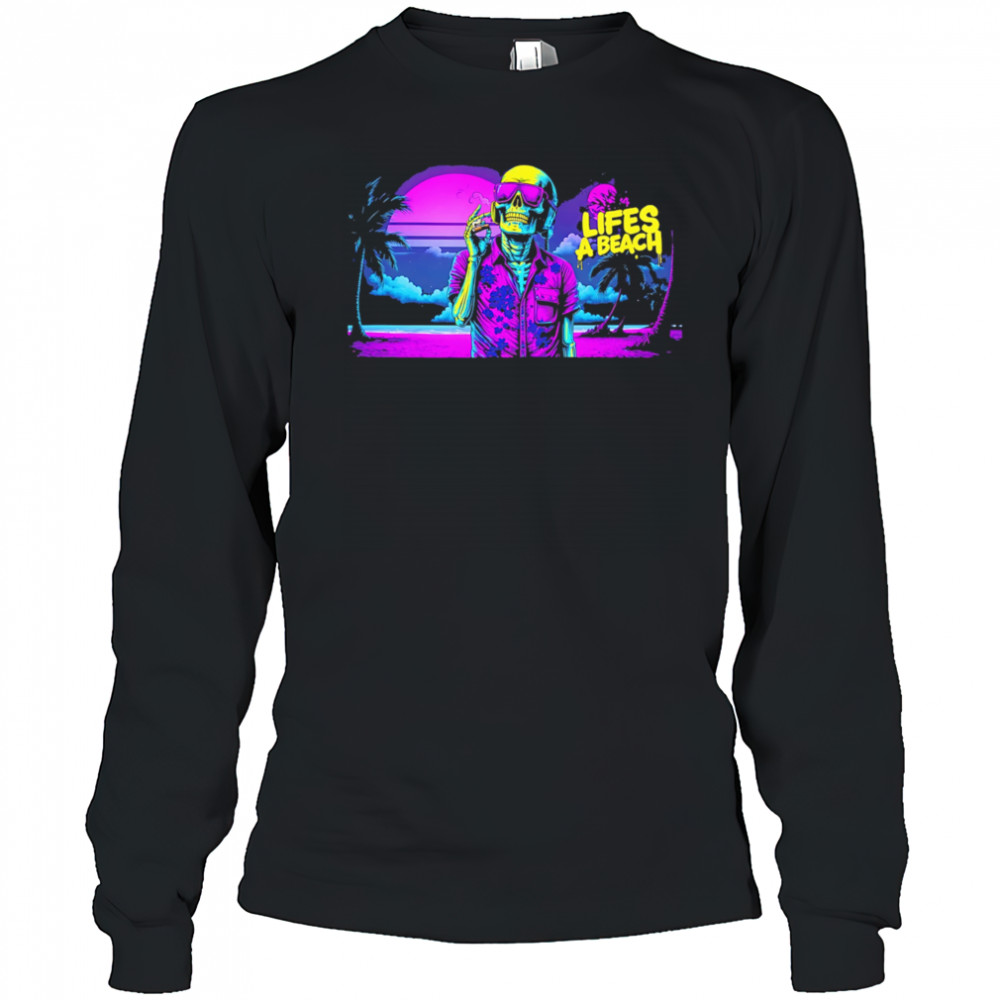 Vibrant Beach Life Skeleton shirt Long Sleeved