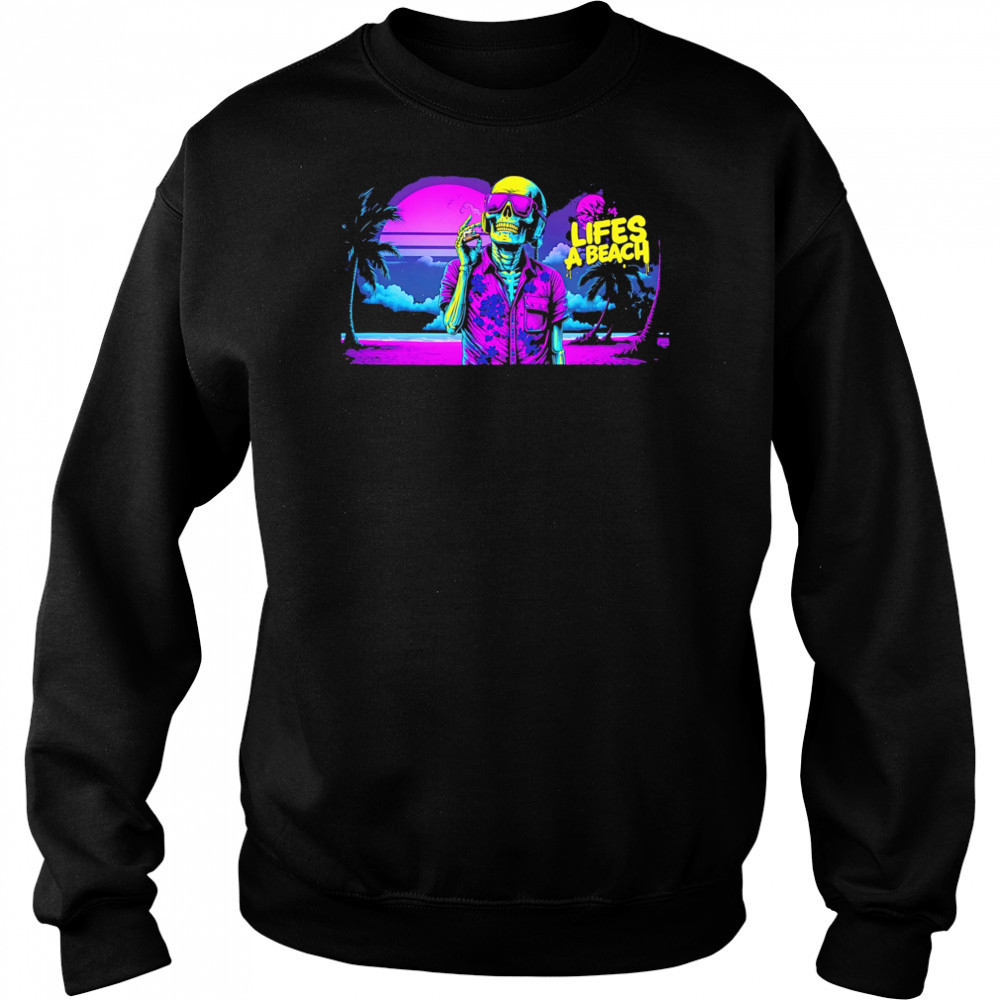 Vibrant Beach Life Skeleton shirt Hoodie