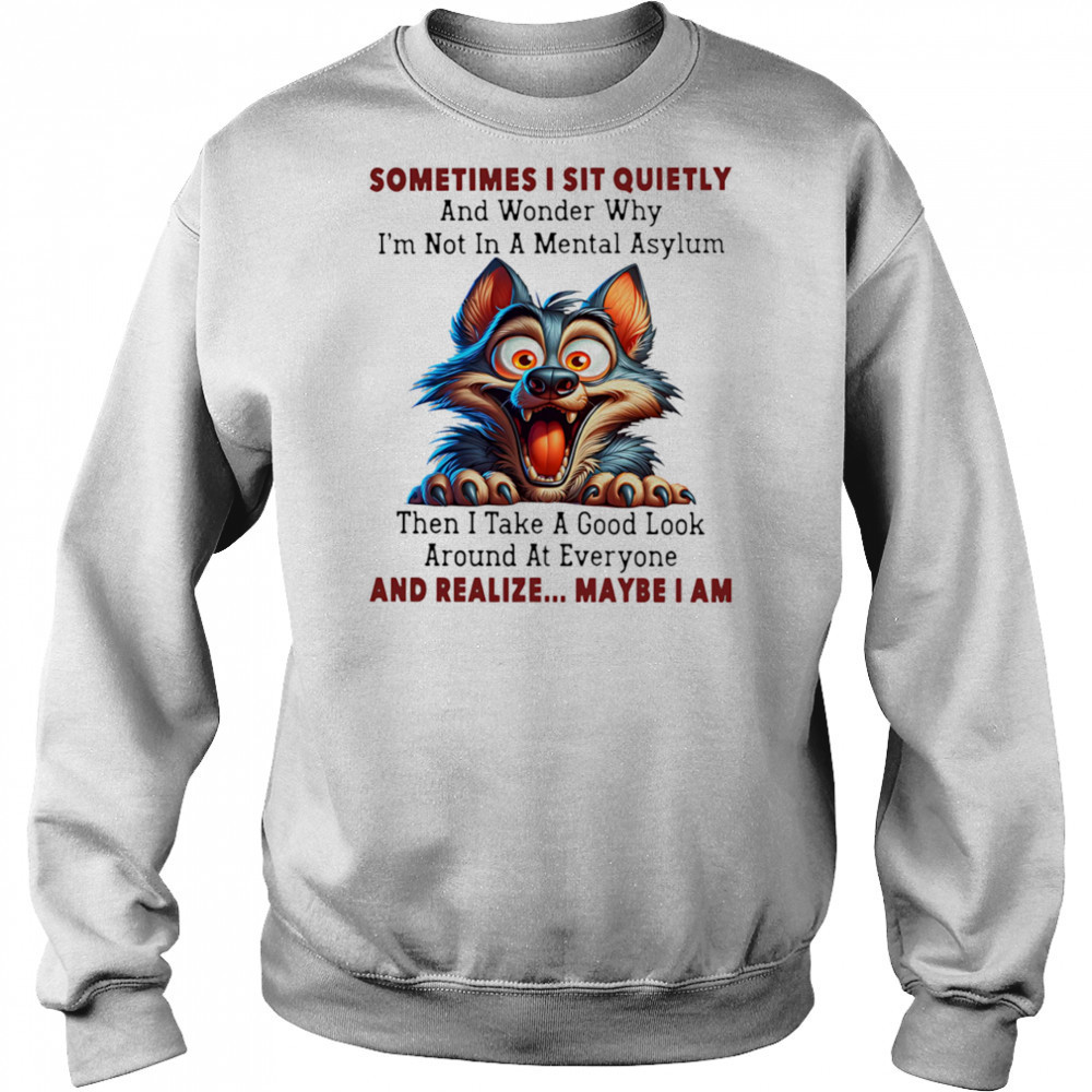 Wolf sometimes I sit quietly and wonder why I’m not in a mental asylum shirt Hoodie