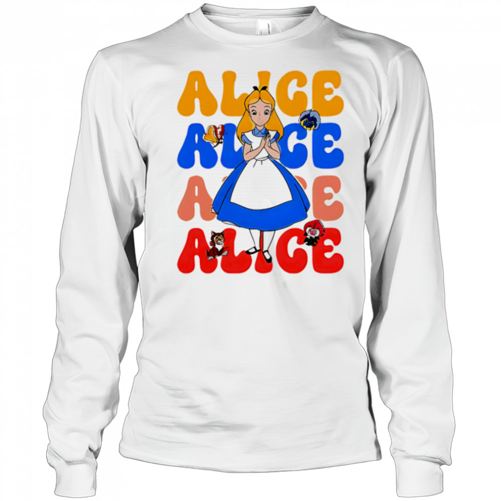 Alice repeat cartoon cute shirt Long Sleeved