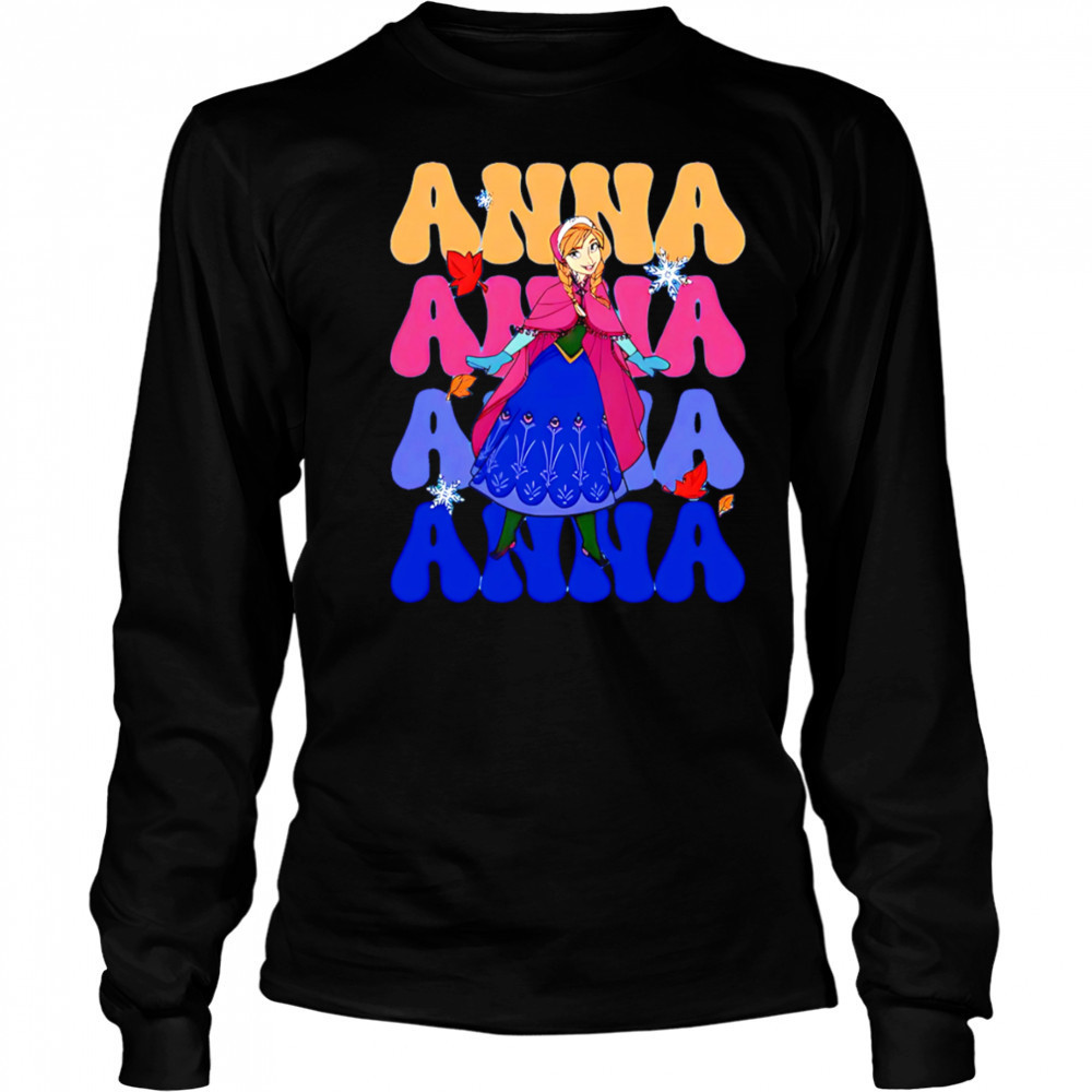 Anna repeat cartoon cute shirt Long Sleeved