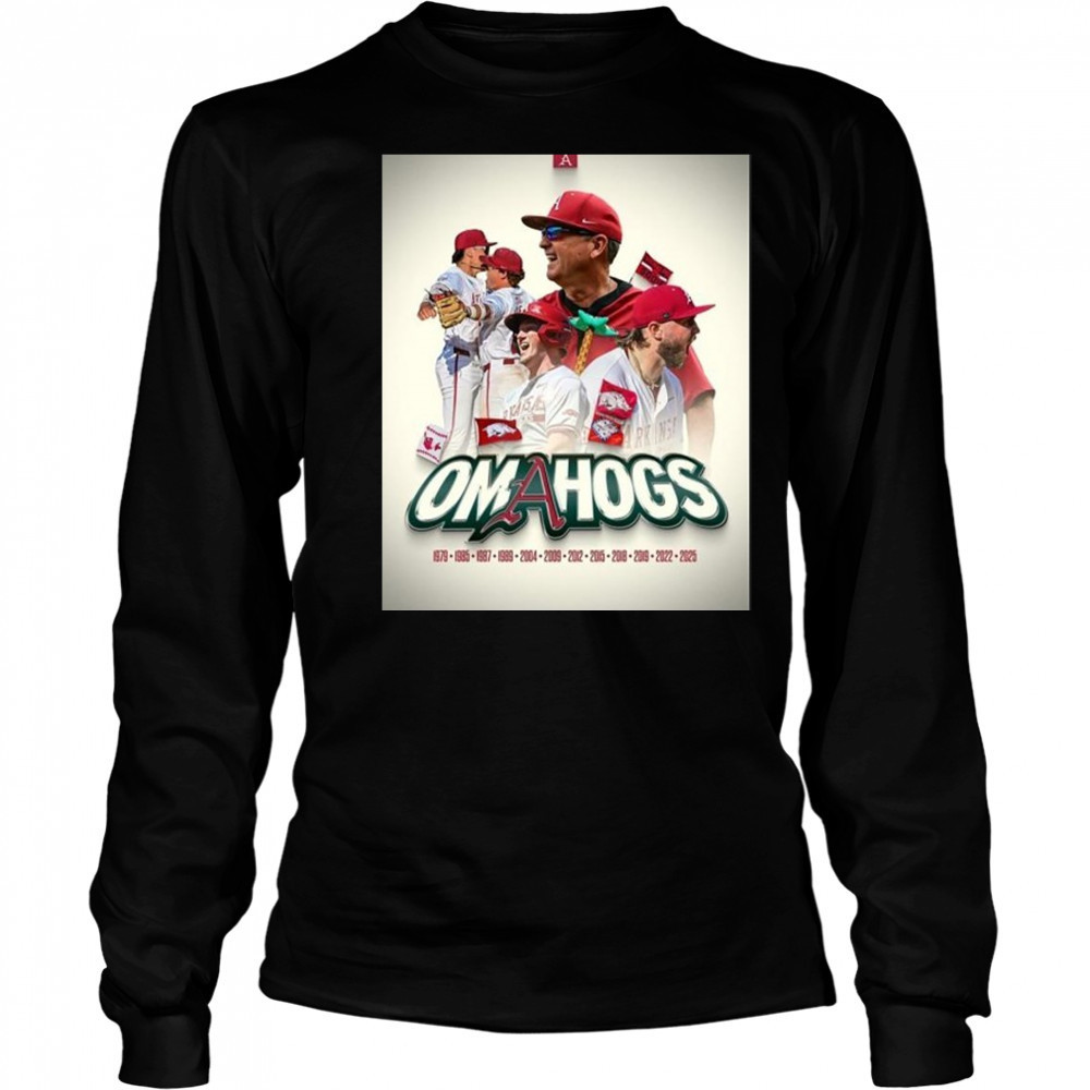 Arkansas Baseball Omahogs 2025 NCAA Super Regional Champions Home Decor Poster T-Shirt Long Sleeved