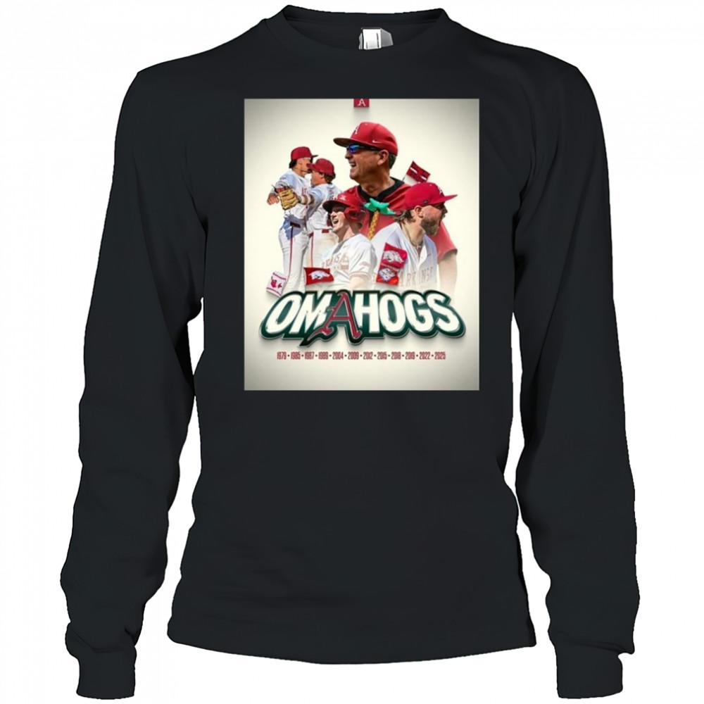 Arkansas Baseball Omahogs 2025 NCAA Super Regional Champions Home Decor Poster T-Shirt Long Sleeved