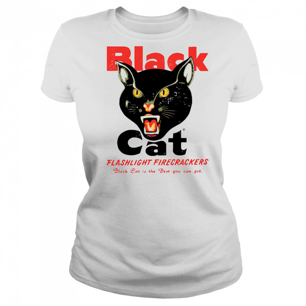 Black cat flashlight firecrackers shirt Women's T-shirt