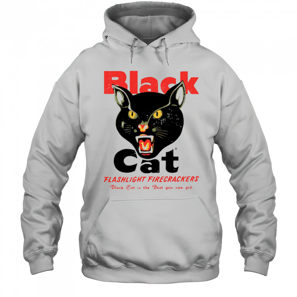 Black cat flashlight firecrackers shirt Hoodie
