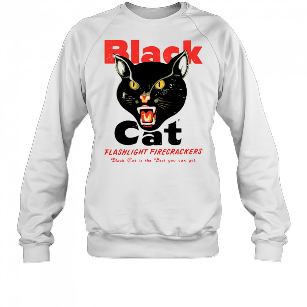 Black cat flashlight firecrackers shirt Sweatshirt
