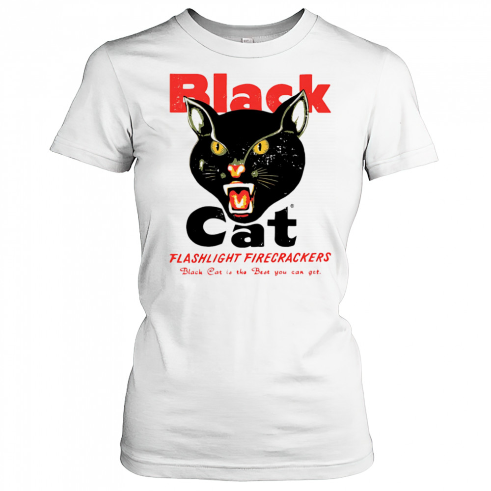 Black cat flashlight firecrackers shirt Women's T-shirt