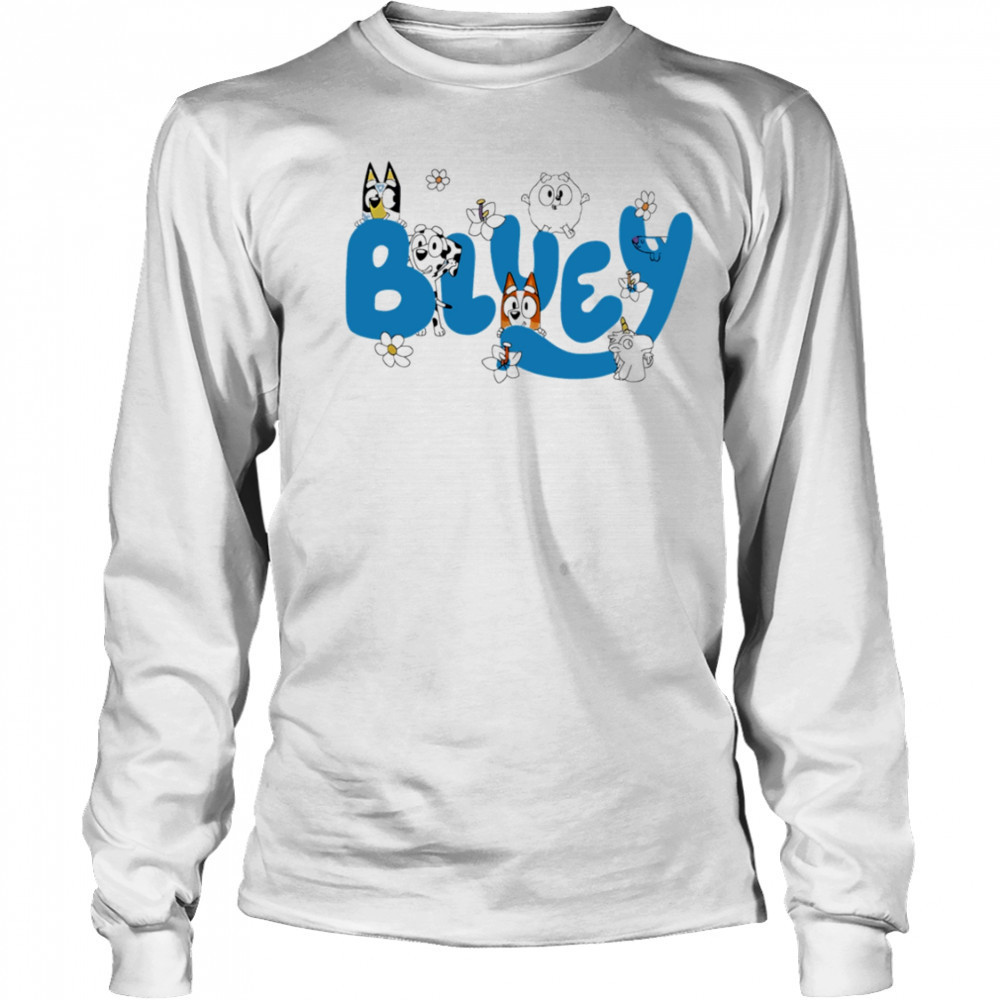 Bluey Logo Characters funny shirt Long Sleeved