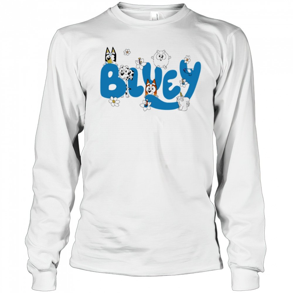 Bluey Logo Characters funny shirt Long Sleeved