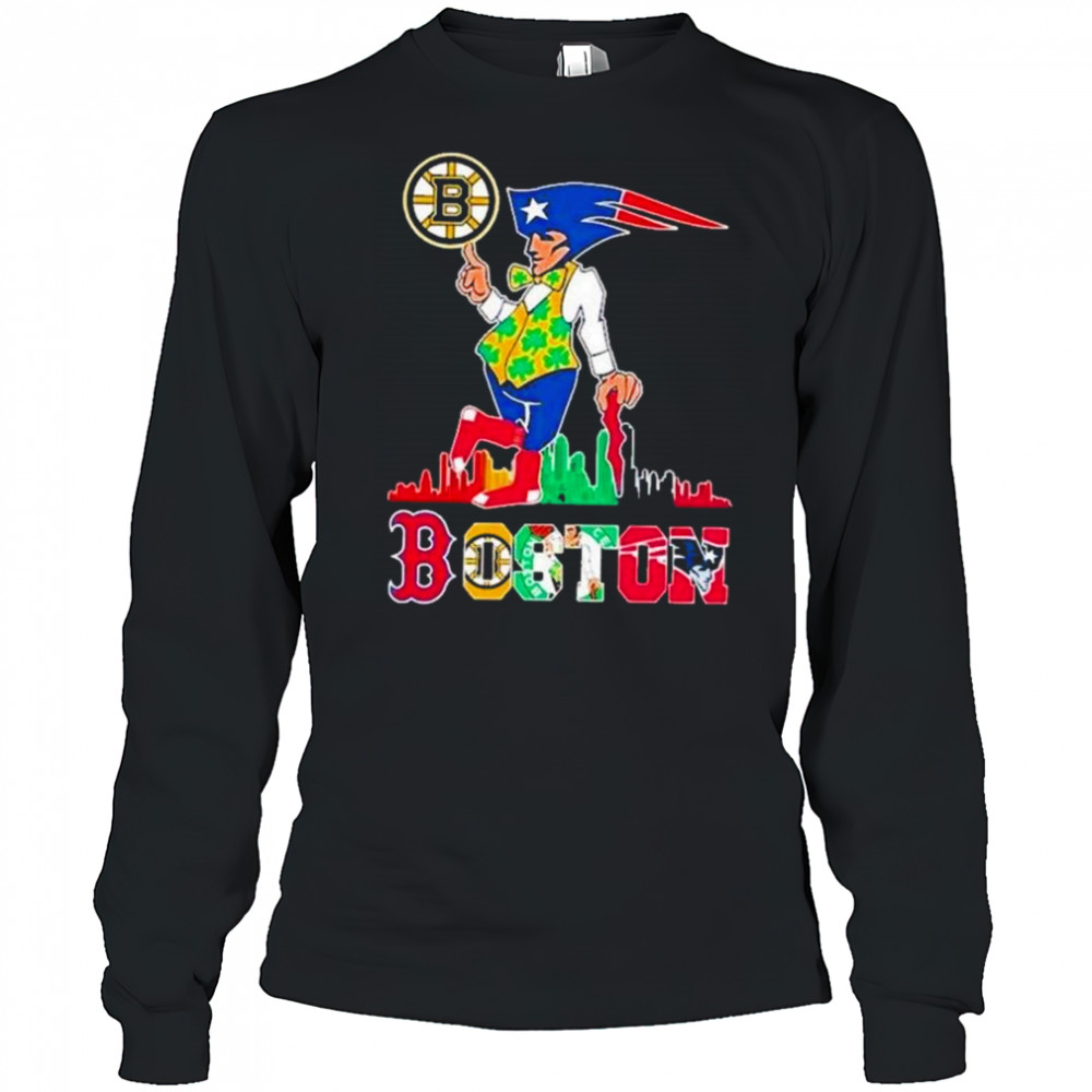 Boston Skyline Retro Sports Teams Logo 2025 Shirt Long Sleeved