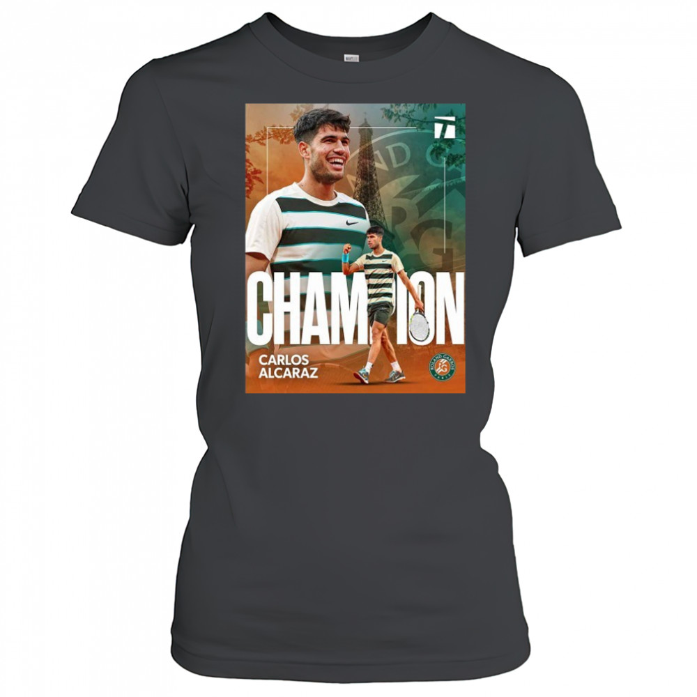 Carlos Alcaraz Roland Garros 2025 Champions T-Shirt Women's T-shirt