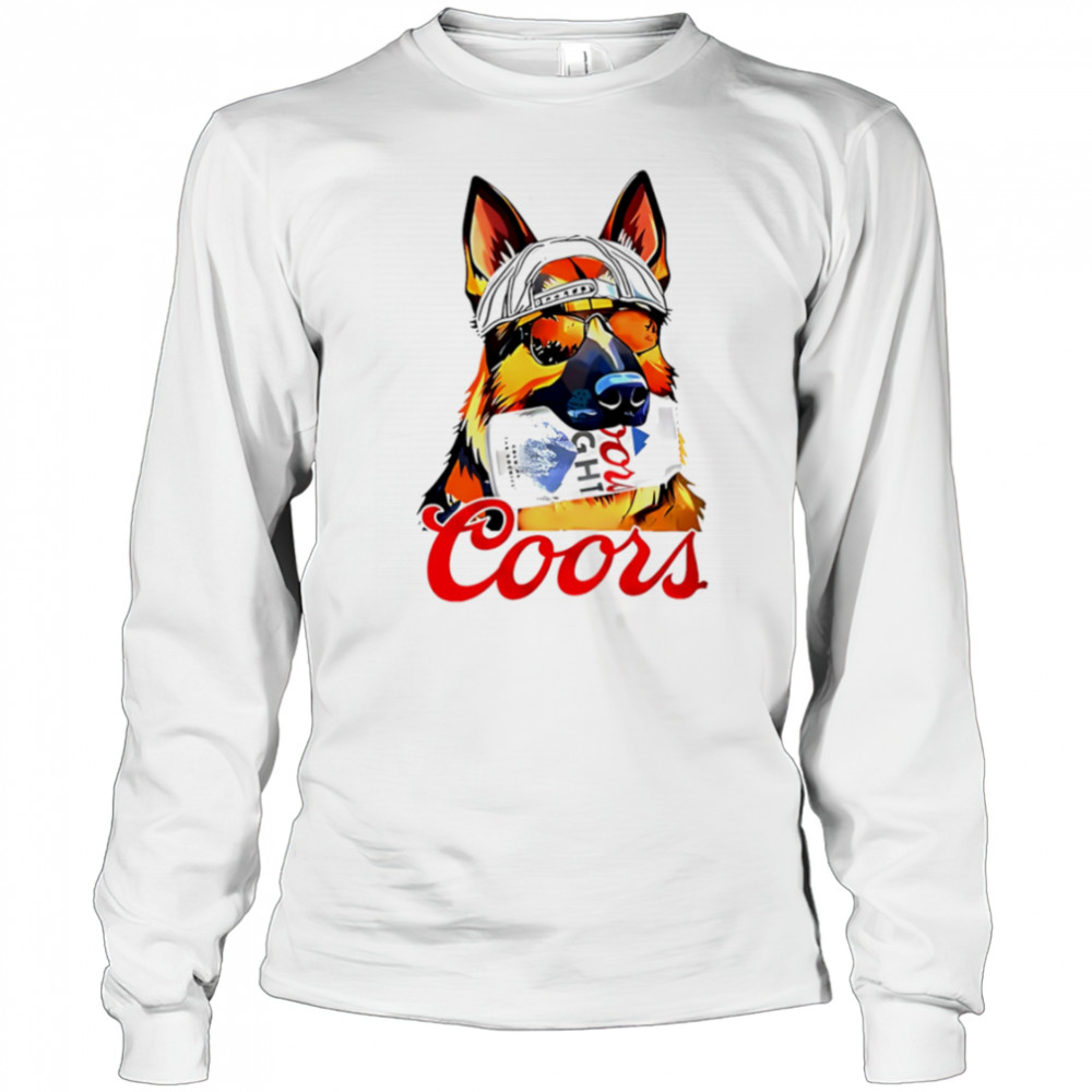 Dog Coors Light beer shirt Long Sleeved