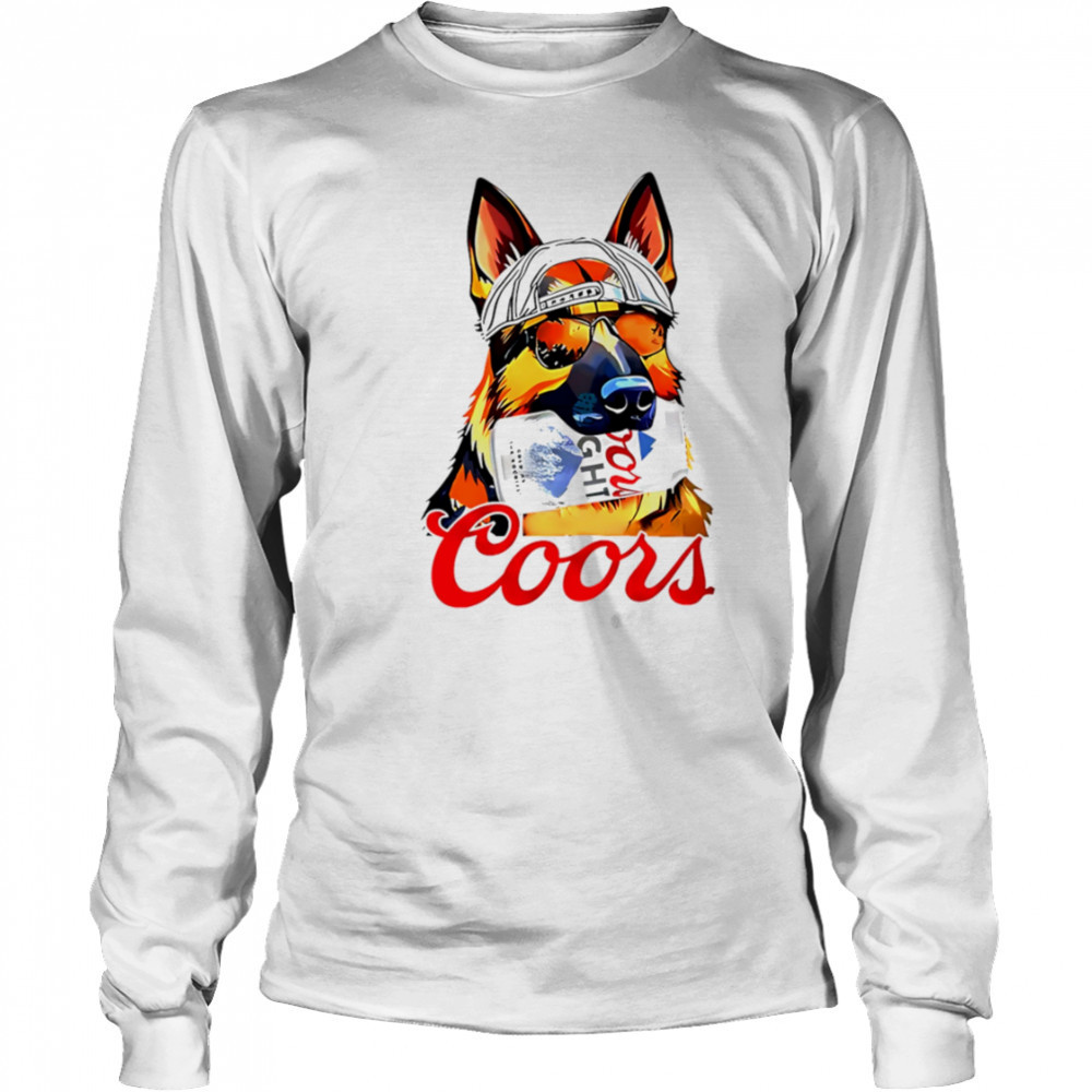 Dog Coors Light beer shirt Long Sleeved