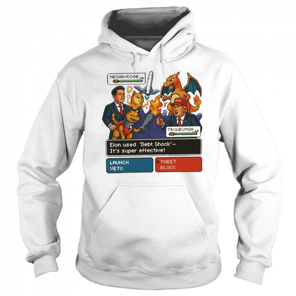 Elon Musk vs Donald Trump Battle 2025 Pokemon Cover Funny White shirt Sweatshirt