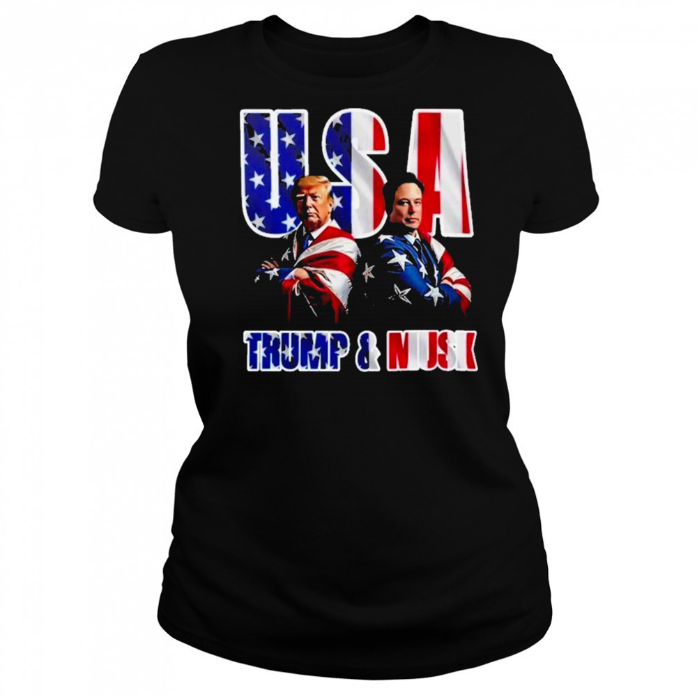 Elon Musk Vs Donald Trump USA Cover Flag American 2025 Black shirt Women's T-shirt