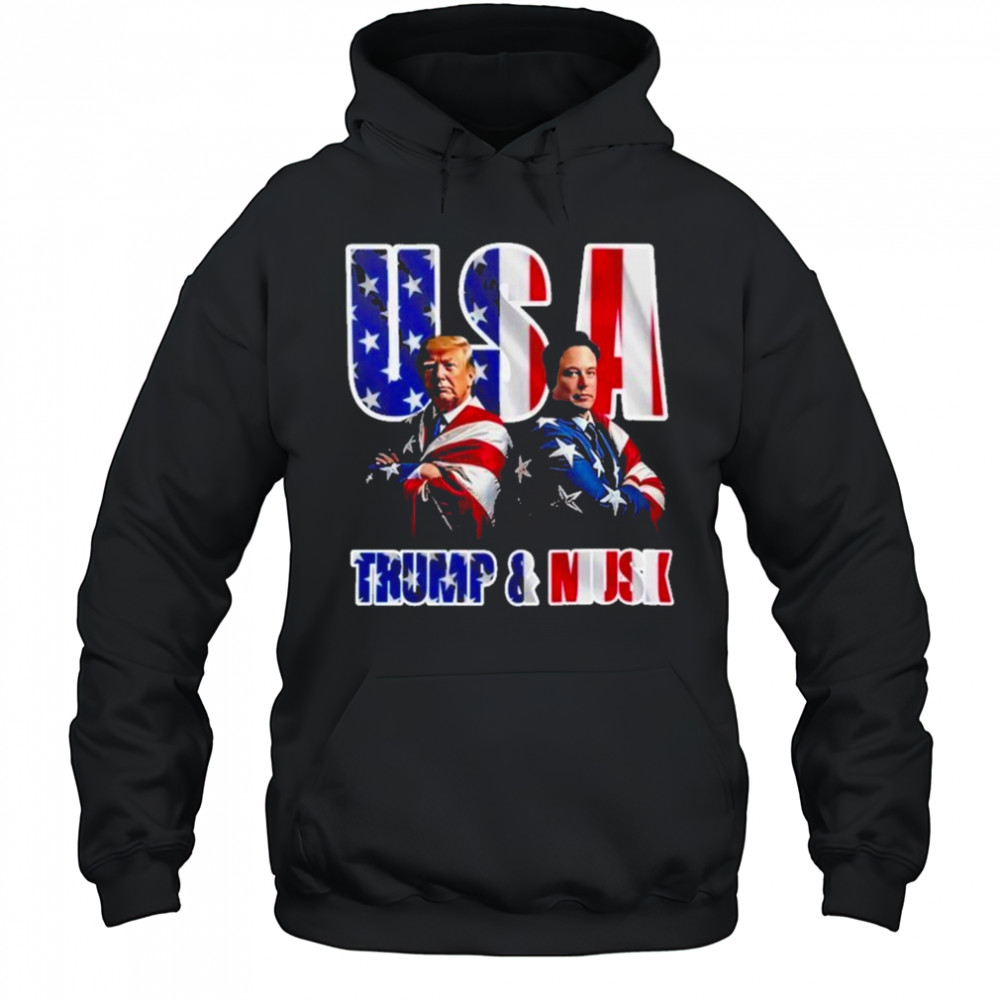 Elon Musk Vs Donald Trump USA Cover Flag American 2025 Black shirt Hoodie