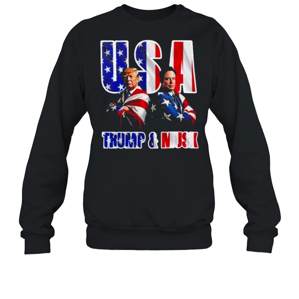 Elon Musk Vs Donald Trump USA Cover Flag American 2025 Black shirt Sweatshirt