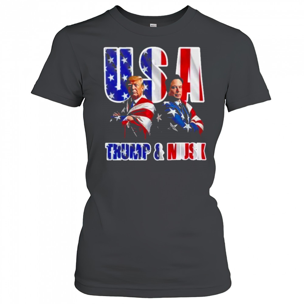 Elon Musk Vs Donald Trump USA Cover Flag American 2025 Black shirt Women's T-shirt