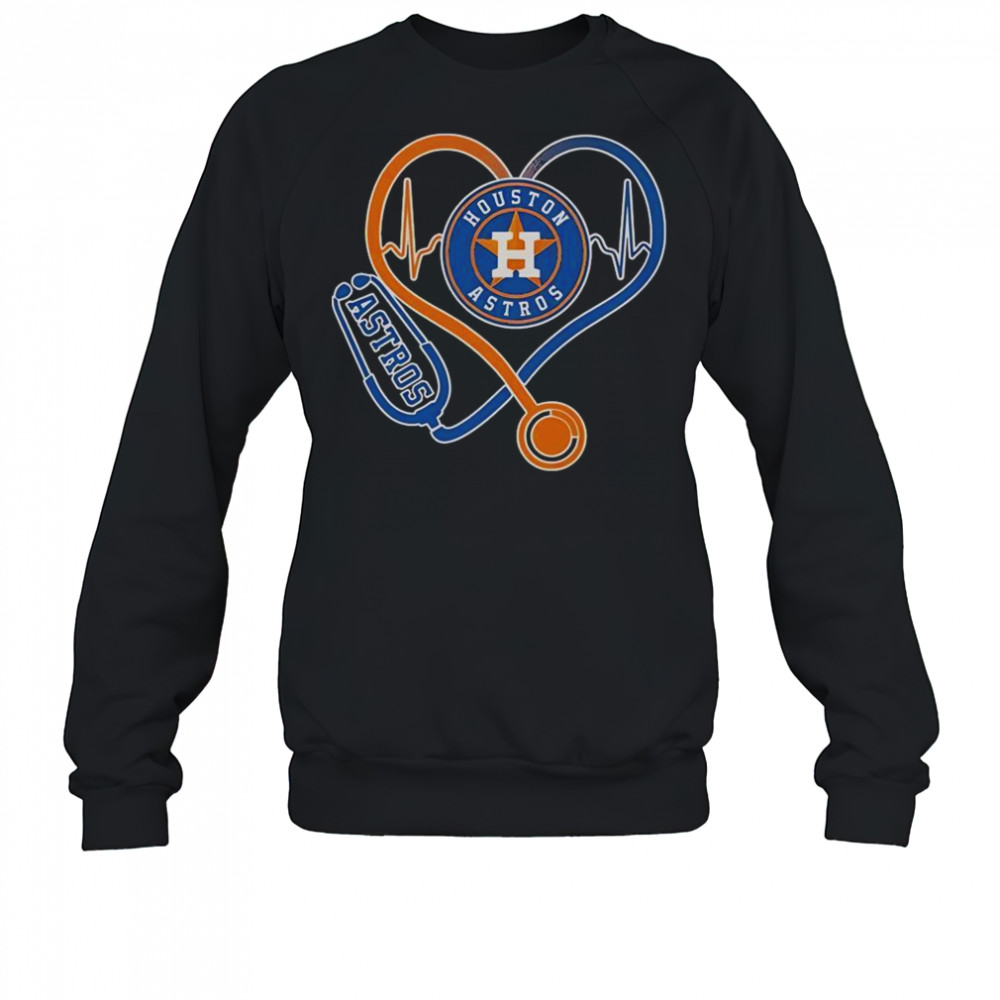 Houston Astros Caring Hearts Nurse Stethoscope T-Shirt Sweatshirt