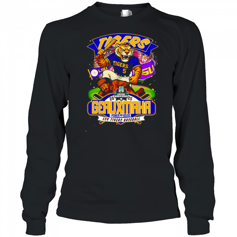 LSU Tigers baseball 2025 Geauxmaha mascot shirt Long Sleeved