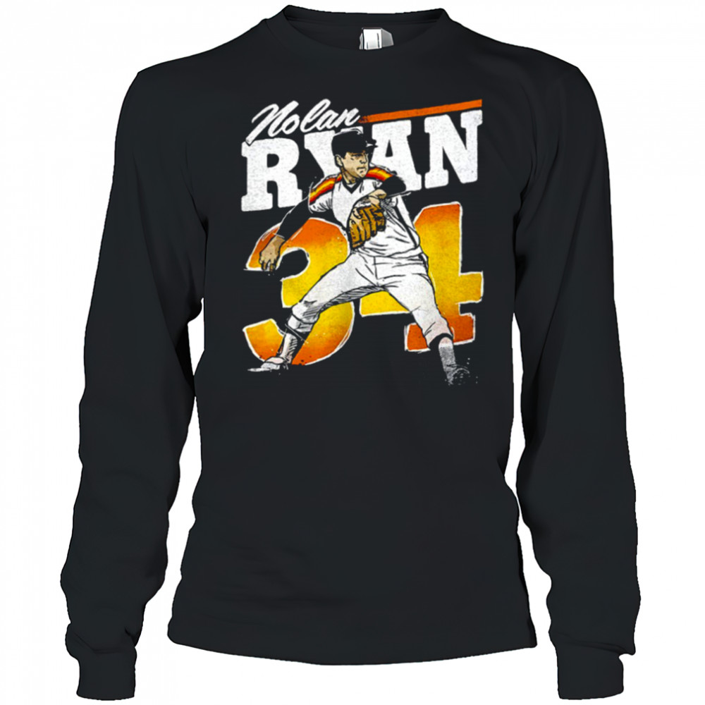 Nolan Ryan Houston Astros MLB baseball player retro shirt Long Sleeved