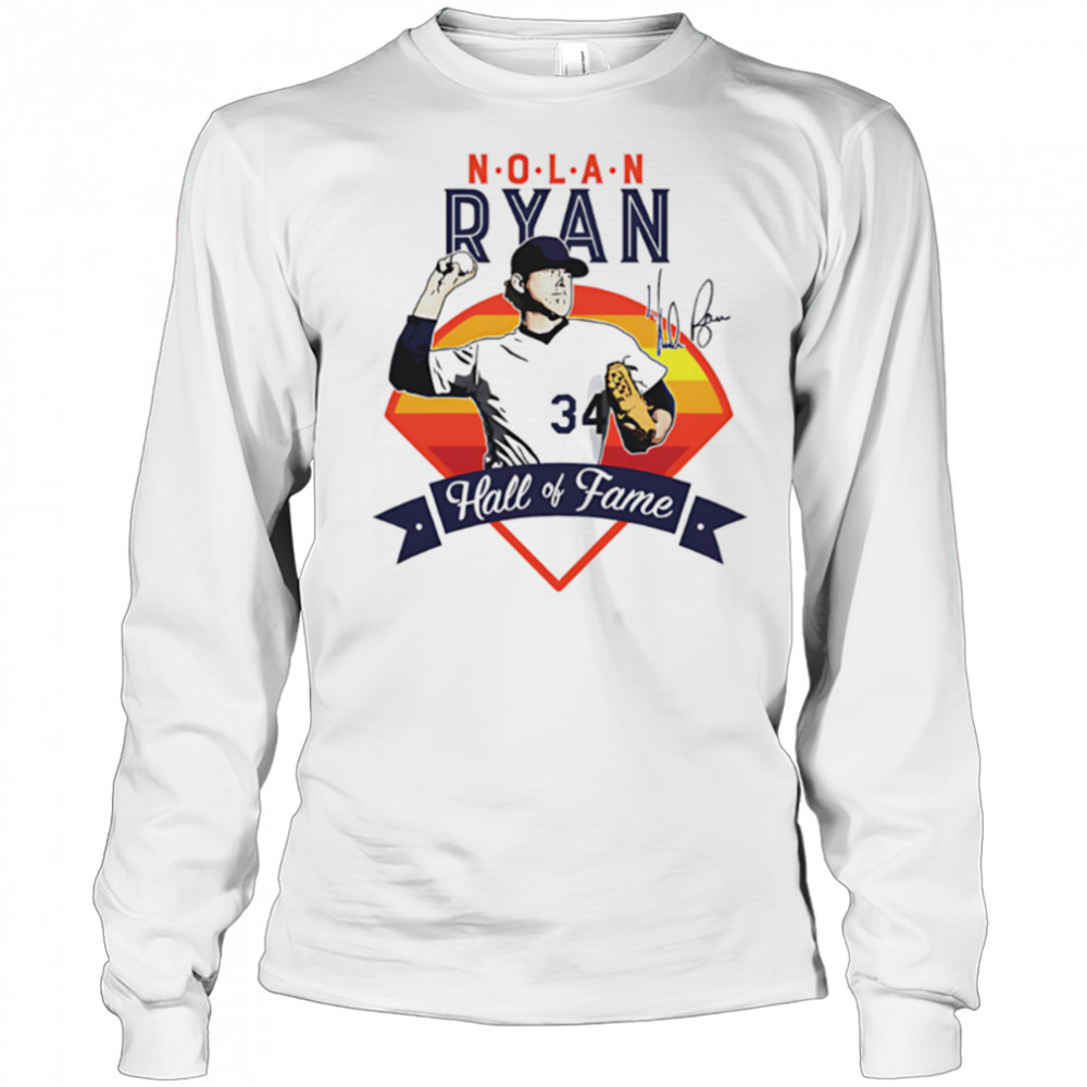Nolan Ryan Houston Hall Of Fame vintage signature shirt Long Sleeved