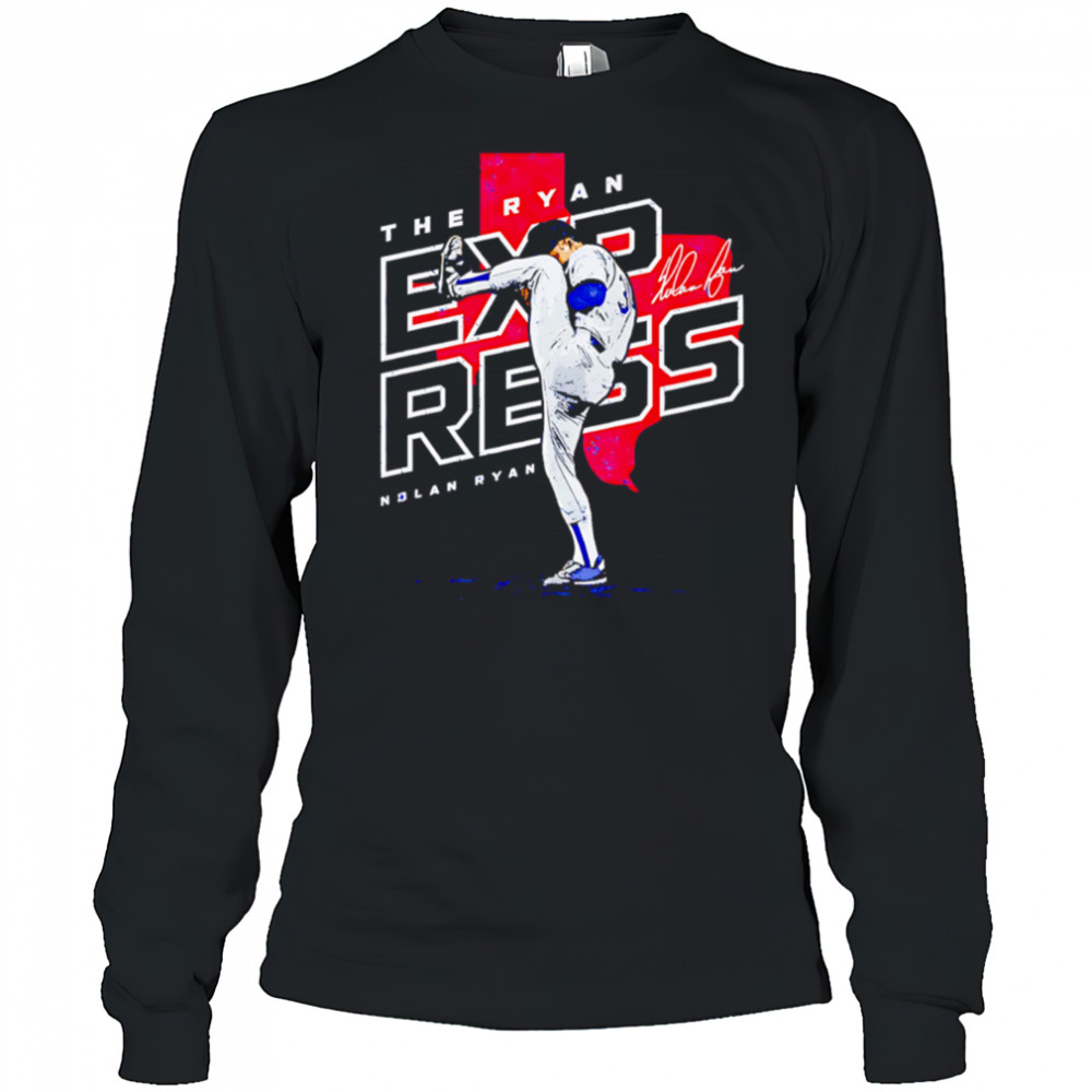 Nolan Ryan Texas Player Map signature vintage shirt Long Sleeved