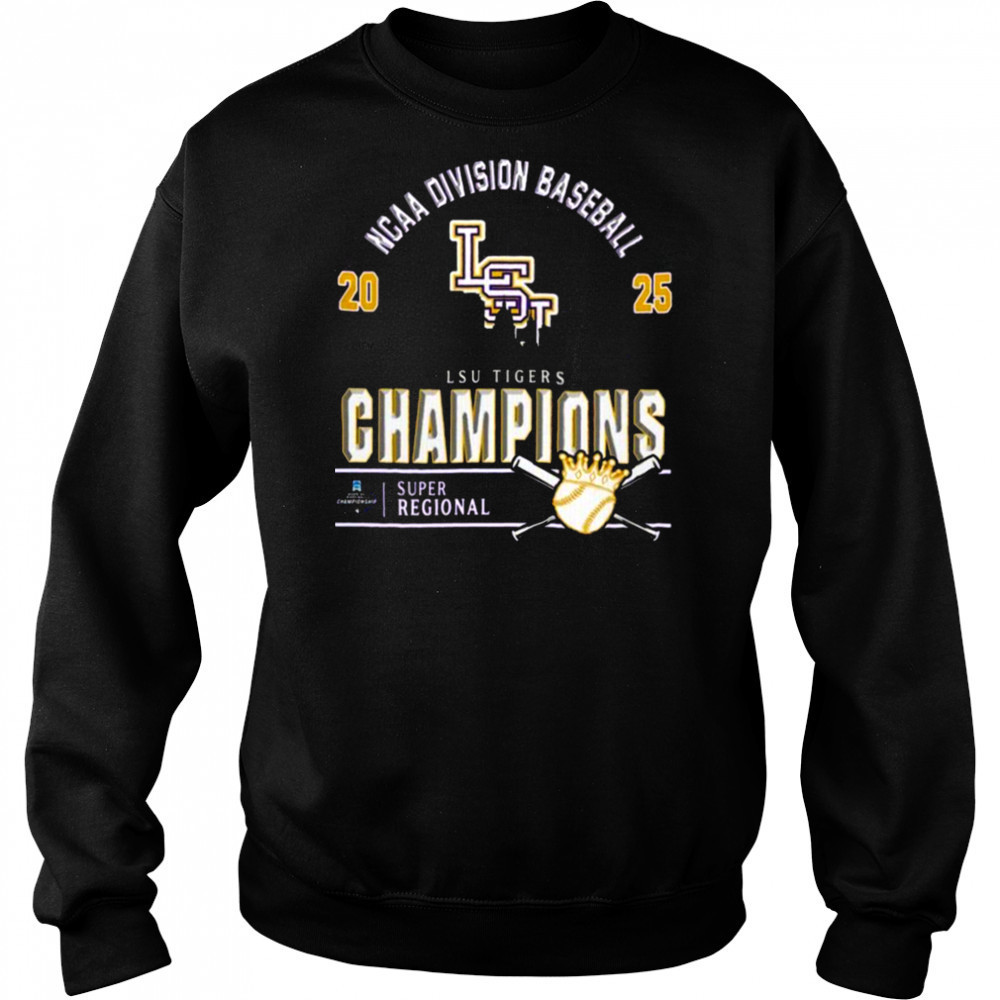 Official Lsu Tigers 2025 NCAA Division Baseball Super Regionals Champions Skyline Shirt Hoodie